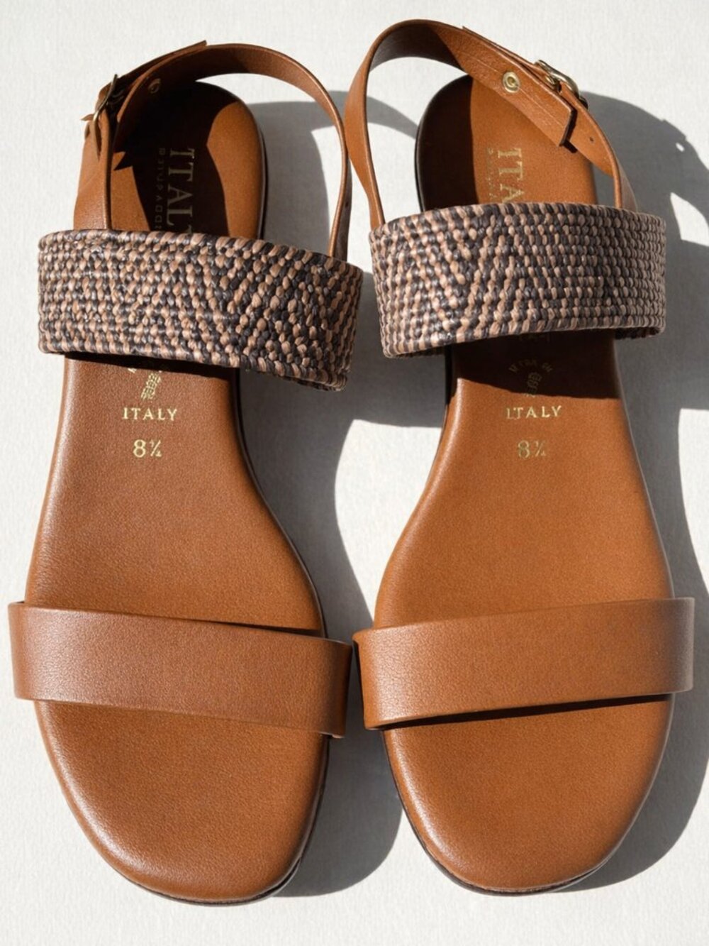 Italian Shoemakers Sandals | Woven Strap | Size 8.5 | Made in Italy